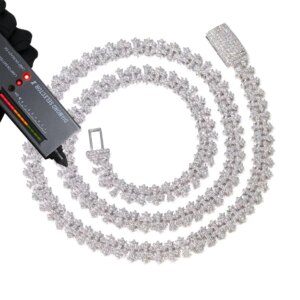 Hip Hop Style 8.5mm Minimalist Design Cross Necklace With VVS Diamond Moissanite 925 Silver Cuban Chain Necklace