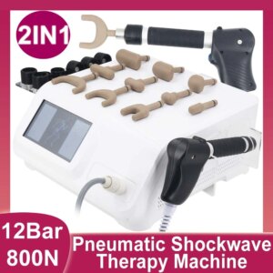 2in1 Pneumatic Shockwave Therapy Machine For ED Therapy Spine Correction 12Bar Shockwave Equiment Effective for Sports Injuries