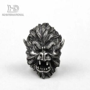 925 silver Monkey King Ring Journey to the West Buddha Ring Brass Hand Carved Gorilla Charm Jewelry