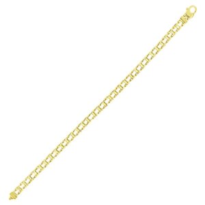 14k Yellow Gold Men’s Bracelet with Rail Motif Links