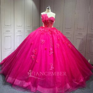 vestidos de quinceañera 2025 Strapless Girl Ball Gown Prom Dress Croset Back Quinceanera Party Gowns vestidos de 15 quinceañera