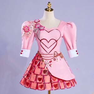 New Descendants The Rise Of Red Cosplay Costume Queen Of Red Hearts Dres For Game Party Custom Made