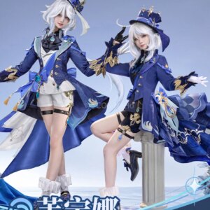 COS-HoHo Genshin Impact Furina Game Suit Gorgeous Uniform Cosplay Costume Halloween Carnival Party Role Play Outfit Women