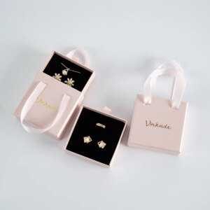 100 Jewelry Organizer Box for Women Luxury Cardboard Jewelry Storage Box with Handle Drawer Tote Box For Necklace Ring Earring