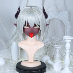 Customize Character Female/Girl Resin Kig Full Head With Lock Anime Cosplay Japanese Anime Kigurumi Mask