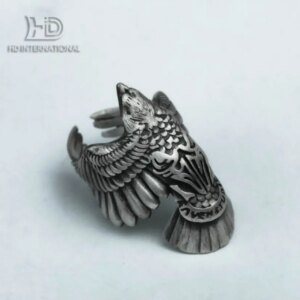 Eagle 925 silver ring, eagle silver ring, men’s eagle flying silver ring