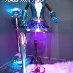Irelia H Store LOL space rhythm lux cosplay costume women full set wand shoes Custom size made