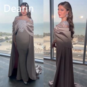 Customized Dearin Off-the-shoulder Sheath Floor Length Skirts Stole Bespoke Occasion Dresses