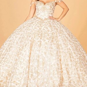 Champagne Shiny Ball Gown Quinceanera Dress 2025 Tulle Appliques Lace Beads Off Shoulder Sweet 15 16 Years Birthday Party Formal