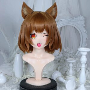 Customize Character Female/Girl Resin Kig Full Head With Lock Anime Cosplay Japanese Anime Kigurumi Mask