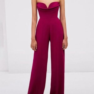 Fashion personality Red party birthday model catwalk romper