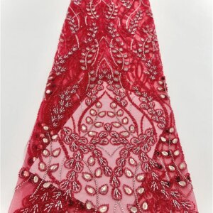 Newest Luxury Heavy Beaded Stones Lace High Quality African Sequins Lace Fabric Embroidery Lace 2025 Dresses For Wedding Bridal