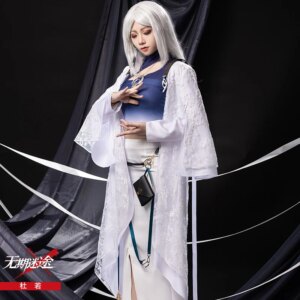 New! DuRuo Cosplay Costume Path to Nowhere Blue Gradient Top White cloak Women suit Dress Cosplay A