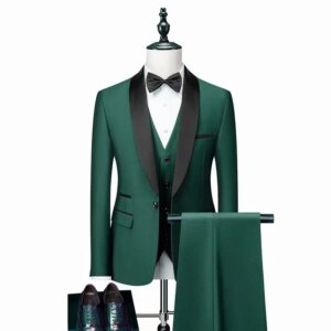 Men’s Business Leisure Wedding Single breasted 3-piece Set Party Dresses