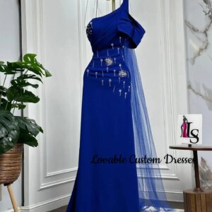 Customized Prom Dresses 2025 A-Line One-Shoulder Floor-Length Beadings Luxury Evening Dresses Zipper Up Sleeveless Formal Dresse