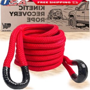 Heavy Duty Kinetic Recovery Rope 7/8 Tow Rope Truck Double Braid Nylon UV Resistant Recovery Straps Offroad Vehicle Towing