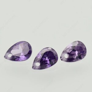 Brilliant Single Hole AAAAA Pear Cut Amethyst Loose Cubic Zirconia cz Stone For Jewelry Making 4×6~15x20mm