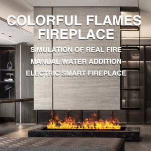 Smart 3D Electric Fireplace, Remote & App Control, Mist + RGB Flame Vapor Fireplace Timer, Ideal for Living Room/Bedroom