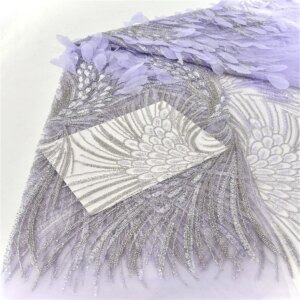 2024 New African Nigerian French High Quality 2024 Hot Sale Lace Fabric 3D Beads Sequins Bride Party Wedding Embroiderg Dress