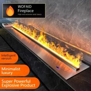 2024 Smart WiFi 3D Mist Fireplace with APP Control – Realistic LED Flame, Humidifier & Aromatherapy, Child/Pet Safe, EU Wareho