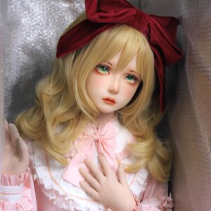 Customized Female Sweet Girl Resin Half Head Kigurumi BJD Mask Cosplay Japanese Anime Role Lolita Mask With Eyes And Wig