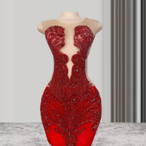 Red Sexy Short Prom Dresses For Black Girls Crystals African American Birthday Party Women Homecoming Cocktail Dress Customized