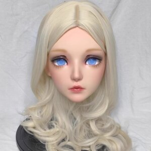 Customize Character Female/Girl Resin Kig Half Head /Full Head Anime Cosplay Japanese Cosplay OR Kigurumi Mask Wig, fake eyes