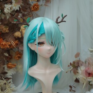 Customize Character Female/Girl Resin Kig Full Head With Lock Anime Cosplay Japanese Anime Kigurumi Mask
