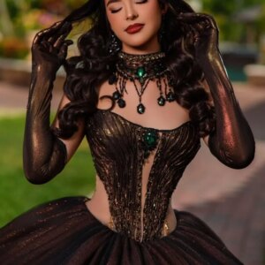 Customized Shiny Black Gold Off Shoulder Quinceanera Dress applique crystal Lace Long tail vestidos de 15 Quinceanera