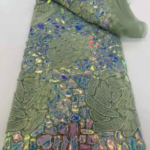 New Luxury African Fabric Lace 5 Yards With Embroidery Lace High Quality 2025 Heavy Sequins French Beaded Lace Fabric For Sewing