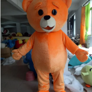 New Adult Hot Sale Orange Colour Plush Bear Cartoon Mascot Costume Plush Christmas Fancy Dress Halloween Mascot Costume