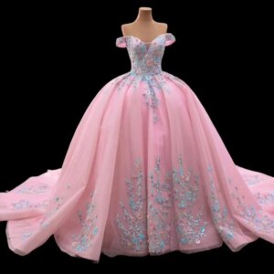 Customized Shiny Pink neck off the shoulder Quinceanera Dress Tull Lace applique vestidos de 15 Quinceanera