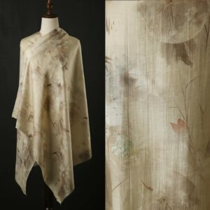 Thin Digital Printing Linen Fabric Gauze Skirt Hanfu Shirt Cheongsam New Chinese Style National Style Fabric