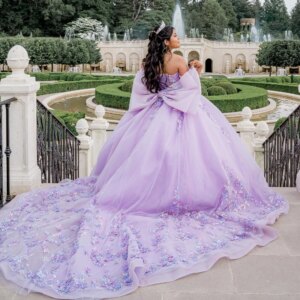Lavender Princess Quinceanera Dress Ball Gown Charming Classic Appliqué Lace Beads Tull Sequin Sweet 16 Dress vestidos 15 años