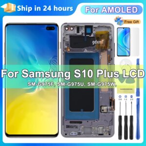 OLED For S10 Plus Screen With Frame For Samsung Galaxy S10+ G975 G975F/DS LCD Display Touch Screen Digitizer Replacement