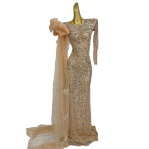 Gorgeous Elegant Mesh Floor Length Long Dress Colorful Full Diamond Bow Ribbon Dress Wedding Banquet Birthday Party Dinner Dress