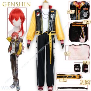 Genshin Impact Diluc Ragnvindr Racing Suit Cosplay Costume Motorcycle Outfit Anime Game Character Full Party Halloween