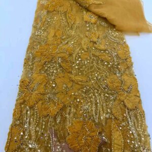Latest 3D African Tulle Lace Fabric 2025 High Quality Lace Embroidery Lace Mesh Fabric 5 Yards For Women Wedding Party Dresses