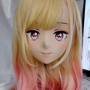 (KMY193)Customize Character Female/Girl Resin Kig Full/Half Head With Lock Anime Cosplay Japanese Animego Kigurumi Mask