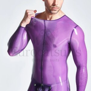 latex catsuits men eurocat suits latex zentai rubber fetish customised clubwear Male Codpiece Neck Entry Catsuit