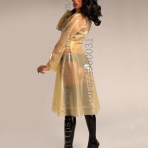 Cool women’s transparent latex suit 100% handmade sexy long latex coat made of 0.4mm thickness natural latex materials