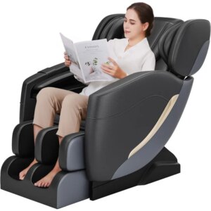 2025 Zero Gravity Massage Chair Full Body, with 6 Auto Modes, Foot Massage, Waist Heating, Bluetooth, Black