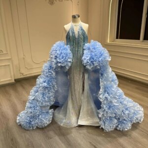 Elegant Blue Children’s Formal Dress High-quality Kids’ Attire for Special Occasions