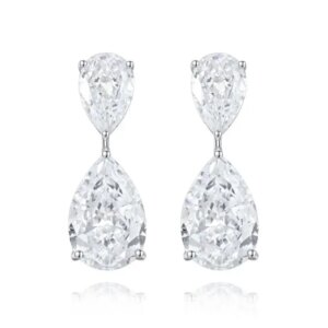 RUIF 2024 New Elegant S925 Silver Simulated Diamond Zirconia  Pear Shape Earrings for Women Gifts Earrings Dangle