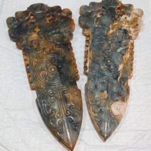 Stone Antique Xiu Jade Natural Aged Crafts Natural Jade Beast Jade Axe Ornament