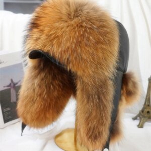 Real hair Lei Feng men’s old thermal fur leather snow cotton hat