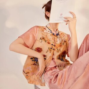New Chinese old money wind vest heavy industry woman
