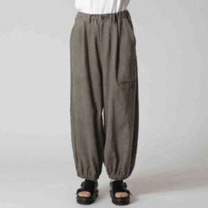 YOJI OOAK original design cotton and linen loose ankle drawstring waist casual pants elastic pants legs long pants