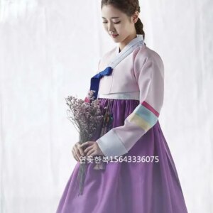 Korean Traditional Hanbok 6 Layer Skirt Daily Women Spring Dress Vintage Wedding