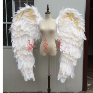 high quality adults Luxurious shooing props white Ostrich feather Angel wings Stage Car show performance costumes 130cm